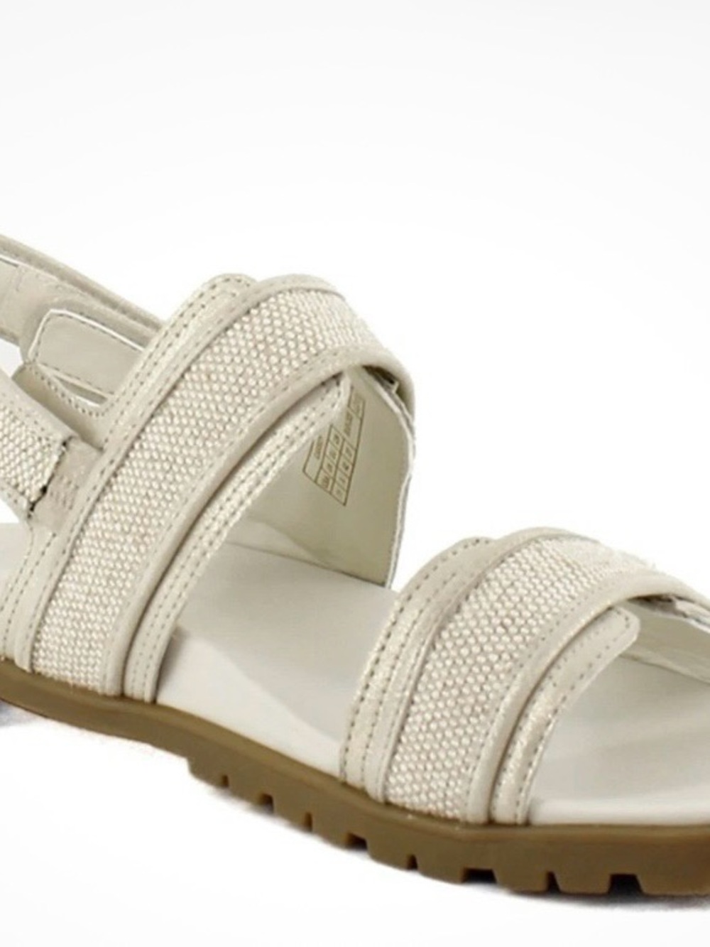 Vionic ‘ Cassidy’Women's Ivory Textured Linen Adjustable Slingback Sandals